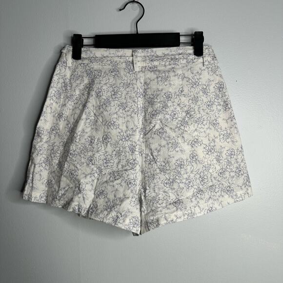 Amalie The Label Women's Linen Blend High Waisted Tailored Shorts In Dolce Fleur - Picture 6 of 8